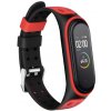 Xiaomi Mi Band 3/4 náhradný náramok s kovovým zapínaním - Jemný Silikón Čierno červená MBSCZ-JS5CC