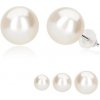 Šperky eshop - Puzetové náušnice, biela syntetická perla, striebro 925 S52.10 - Hlavička: 8 mm