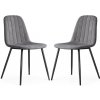 Sada dvoch jedálenských stoličiek LUMO zamatové, grafitové / čierne nohy (2 ks)