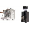 Rocket Espresso Appartamento, white, walnut + Eureka Mignon Zero, BL black