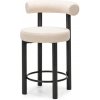 Hector Barová stolička Pedro bouclé ecru/čierna