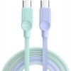 Essager ES-X73 opletaný nabíjací a dátový USB-C na USB-C 2m mentolovofialový