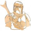 Veselá Stena Drevená nástenná dekorácia Star Wars Mandalorian