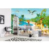 Samolepiaca vliesová fototapeta Dinosaury na pláži 375 x 250 cm