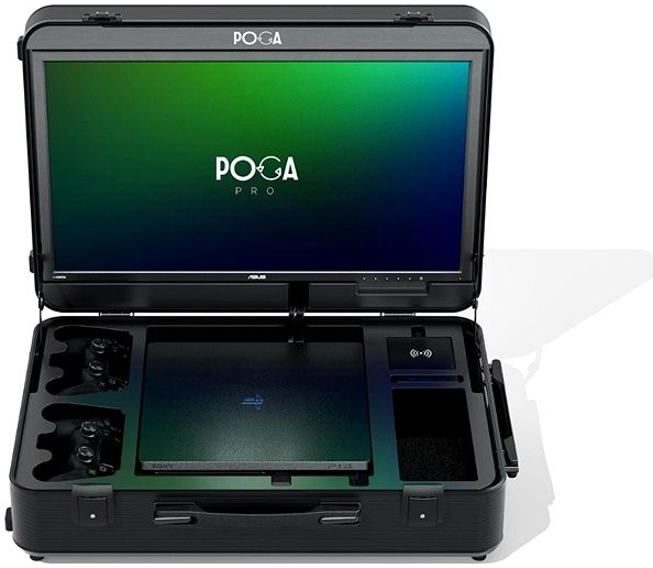 POGA Pro – cestovný kufor s LCD monitorom pre herné konzoly – čierny PS4 Slim