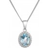 Strieborný náhrdelník luxusný s pravým minerálnym kameňom modrý 12086.3 sky topaz