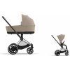 Cybex Platinum CYBEX e-Priam Set cozy beige 2024 chrome with brown details