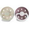 Frigg Dvojbalenie cumlíkov frigg moon phase cream night/ twilight mauve night, +6m, silikón