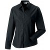 Ladies` Long Sleeve Classic Pure Cotton Poplin Shirt , white, XS Farba: Black, Velkost: XS