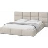 Wilsondo Čalúnená manželská posteľ s úložným priestorom Dony - krémová Rozmer: 180x200