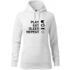 Stolný tenis - eat sleep - Mikina dámská Cape s kapucí - L ( Biela )