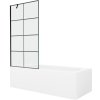 Mexen Vega obdĺžniková vaňa 160 x 70 cm s obkladom a 1-krídlovou sprchovou zástenou 90 cm, Čierny vzor - 550116070X9509007077