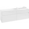 VILLEROY & BOCH Collaro závesná skrinka pod umývadlo na dosku (umývadlo vpravo), 4 zásuvky, 1600 x 500 x 548 mm, Glossy White, C12200DH