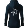 Konektory - Mikina dámska trendy zipper s kapucňou - 2XL ( Tmavomodrá (takmer čierna) )