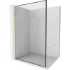 Mexen Kioto L, sprchová zástena Walk-In 120 x 200 cm, 8mm číre sklo čierny vzor, zlatý matný profil, 800-120-103-55-70