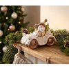 Dekorácia MagicHome Vianoce, Santa v aute, retro, keramika, 46,50x19,50x31,50 cm