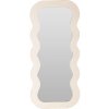 DEKORATÍVNE ZRKADLO V ZVLNENOM MDF RÁME 37X80 CM KRÉMOVÉ