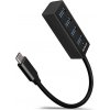 AXAGON HUE-M1C, 4x USB 3.2 Gen 1 MINI húb, kovový, kábel USB-C 20cm HUE-M1C