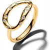 PANDORA ESSENCE pozlátený prsteň s organickým oválnym motívom 164676C01