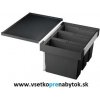 Smetný kôš FLEXON II 60/3, šírka 600 mm (objem nádob 3 x 15 L)
