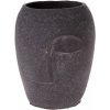 Betónový kvetináč, čierna, 11,5 x 15 cm