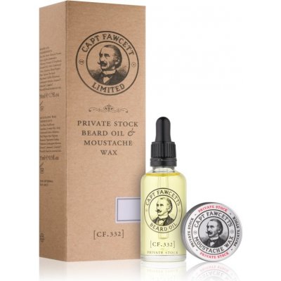 Captain Fawcett Private Stock olej na bradu 50 ml + vosk na fúzy 15 ml