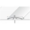 Lišta Effector hliník 40 x 5, dĺžka 93 cm, strieborná
