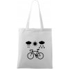 Cyklista za každého počasia - Taška bavlnená - 42 x 38 cm ( Biela )