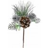 Vetvička MagicHome Vianoce, s rolničkou, strieborná 20 cm