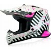 NAXA C11/F GLOSS WHITE PINK detská dievčenská motokrosová prilba YL 51-52