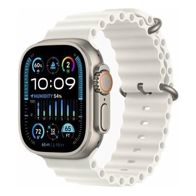 Apple Watch Ultra 2 GPS+Cellular 49mm Titanové telo - Biely oceánsky remienok / 130-200 mm (MREJ3F)