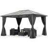 Moderný záhradný altánok Santiago 3x4m s moskytiérou Garden Point antracit