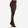 DOMYOS Dievčenské baletné pančuchy bez chodidiel tmavá čokoláda 10 rokov