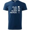 Stolný tenis - eat sleep - Klasické pánske tričko vyššej gramáže - XL ( Polnočná modrá )