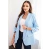 Kesi dámske sako 9165 bez zapínania modrá svetlo