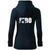 Judo - Nápis - Mikina dámska trendy zipper s kapucňou - XS ( Tmavomodrá (takmer čierna) )