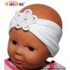 Čelenka Baby Nellys ® s kvetinkou - biela, 80-92 (12-24m)