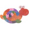 Vzdělávací drevené puzzle slimák