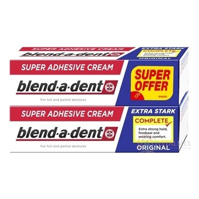 blend-a-dent EXTRA STARK ORIGINAL Duo pack (super fixačný dentálny krém) 2x47 g