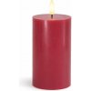 SIRIUS LED sviečka na batérie, vosk Sille, Ø 7,5 × 15 cm, ružová slivka, 2× AA
