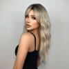 Dlhá platinová blond vlnitá parochňa Denisa s jemným prechodom