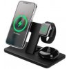 Stojanček s bezdrôtovým nabíjaním 3v1 FIXED MagPowerstation s podporou uchytenia MagSafe, 15W+15W+5W, čierny