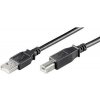 PremiumCord Kabel USB 2.0, A-B, 3m se zahnutým USB-B konektorem 90° ku2ab3-90