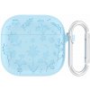 AppleKing silikónový obal so vzorom kvetov pre AirPods 4 - modrý - možnosť vrátiť tovar ZADARMO do 30tich dní