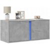 VidaXL Nástenná skrinka pod TV s LED, sivá betónová, 80x31x35 cm