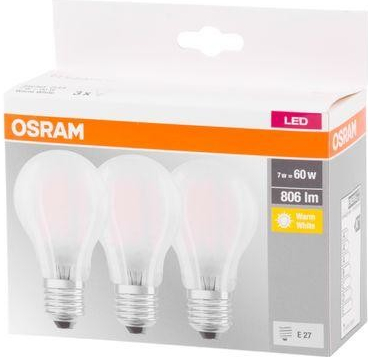 Osram žiarovka BASIC LED FIL Star ean9290 CLASS A E27 060, 7W/827 2700K non-dim MULTIPACK, číra