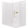 CERANO - Sprchová zástena Walk-in Crystal TL/P - 8 mm - bezvzperový systém - zlatá, transparentné sklo - 90x70x200 cm