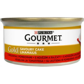 Gourmet GOLD Savoury Cake s hovädzinou a rajčinami 12 x 85 g