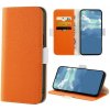 Peňaženkové kožené puzdro LITCHI na Xiaomi 12 Lite – Oranžová