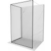 MEXEN/S - Kioto Sprchová zástena WALK-IN 100 x 80 cm, čierny vzor, biela 800-100-212-20-70-080